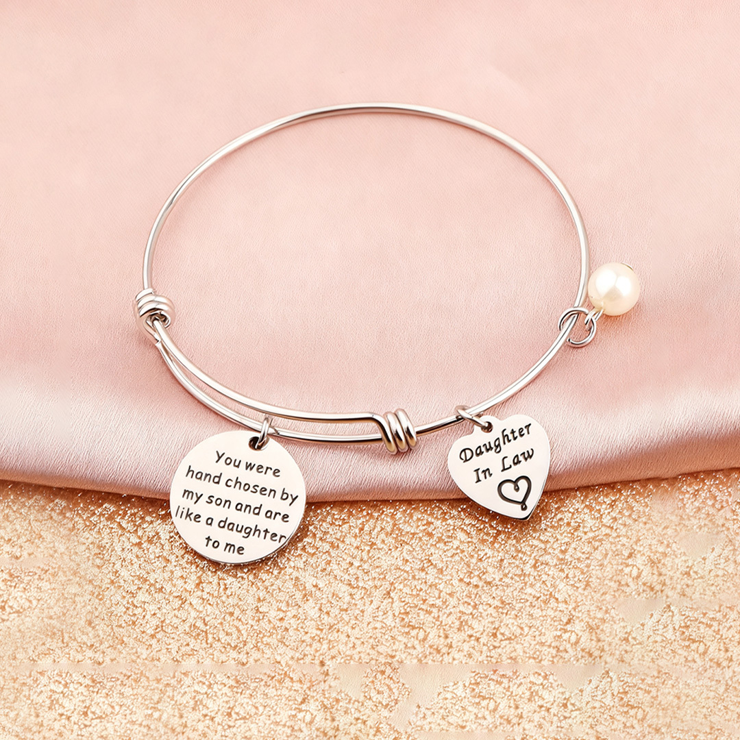 To my daughter-in-heart - Marriage Made You Family Love Made You My Daughter Bangle Bracelet