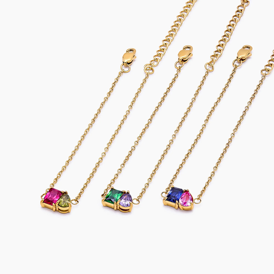 For Love -Irregular Two Birthstones Bracelet