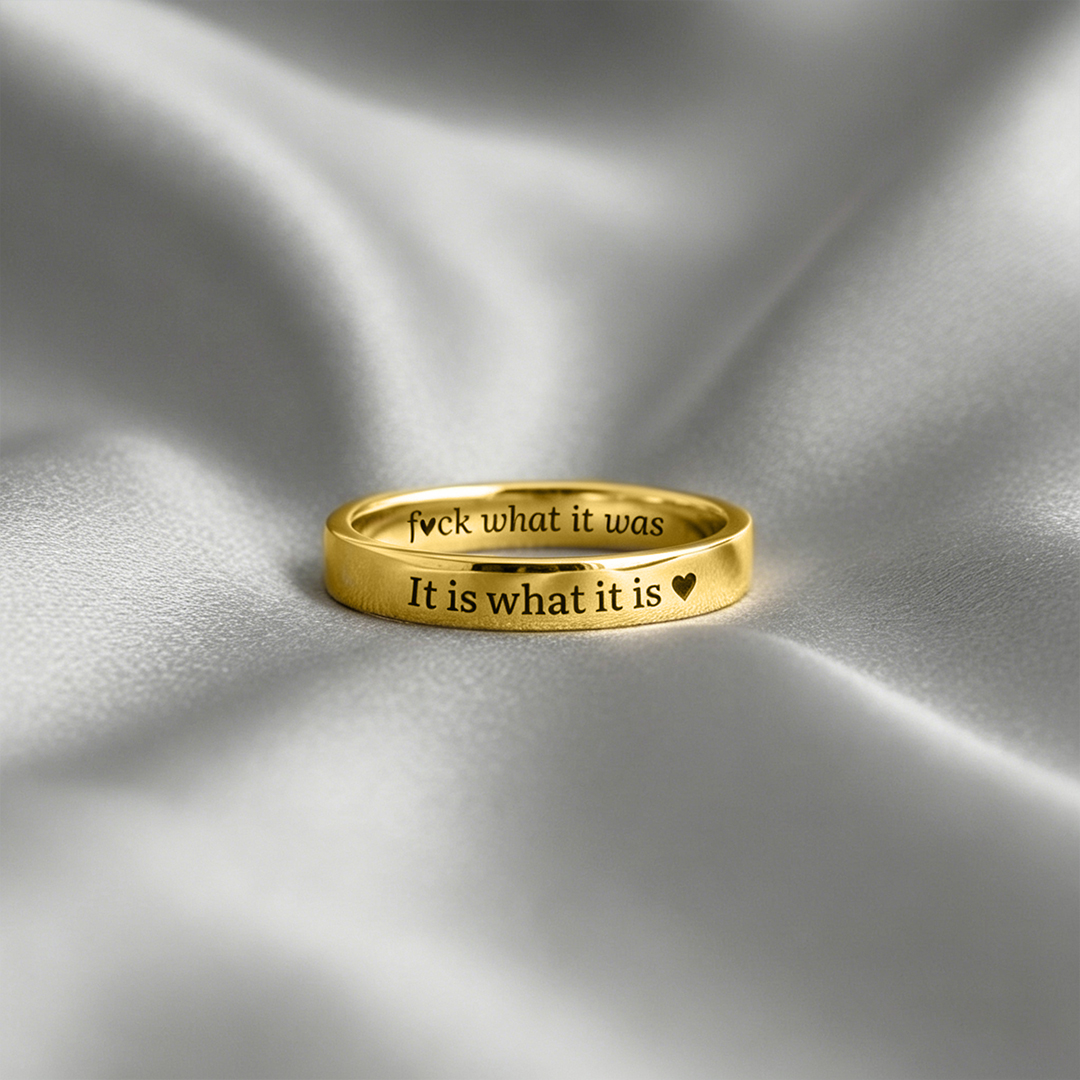 Fuck the Past Circle Engraved Ring