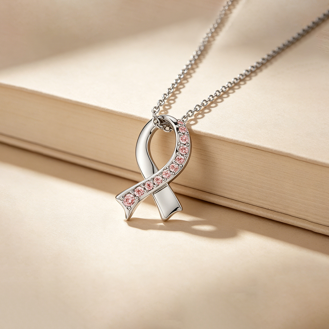 Breast Cancer Awareness-Pink Ribbon Necklace