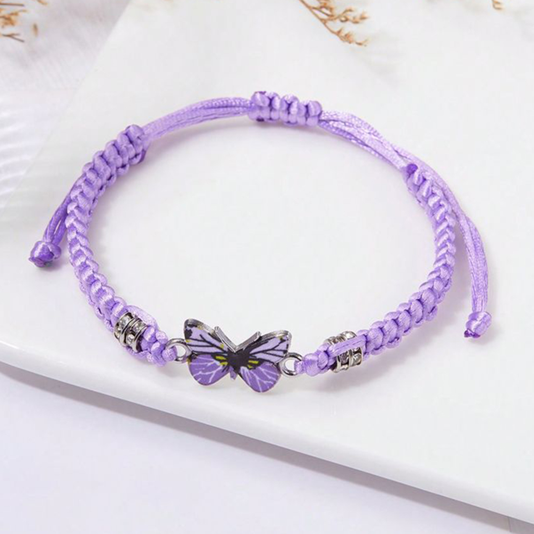 Alzheimer Dementia Awareness Butterfly Bracelet