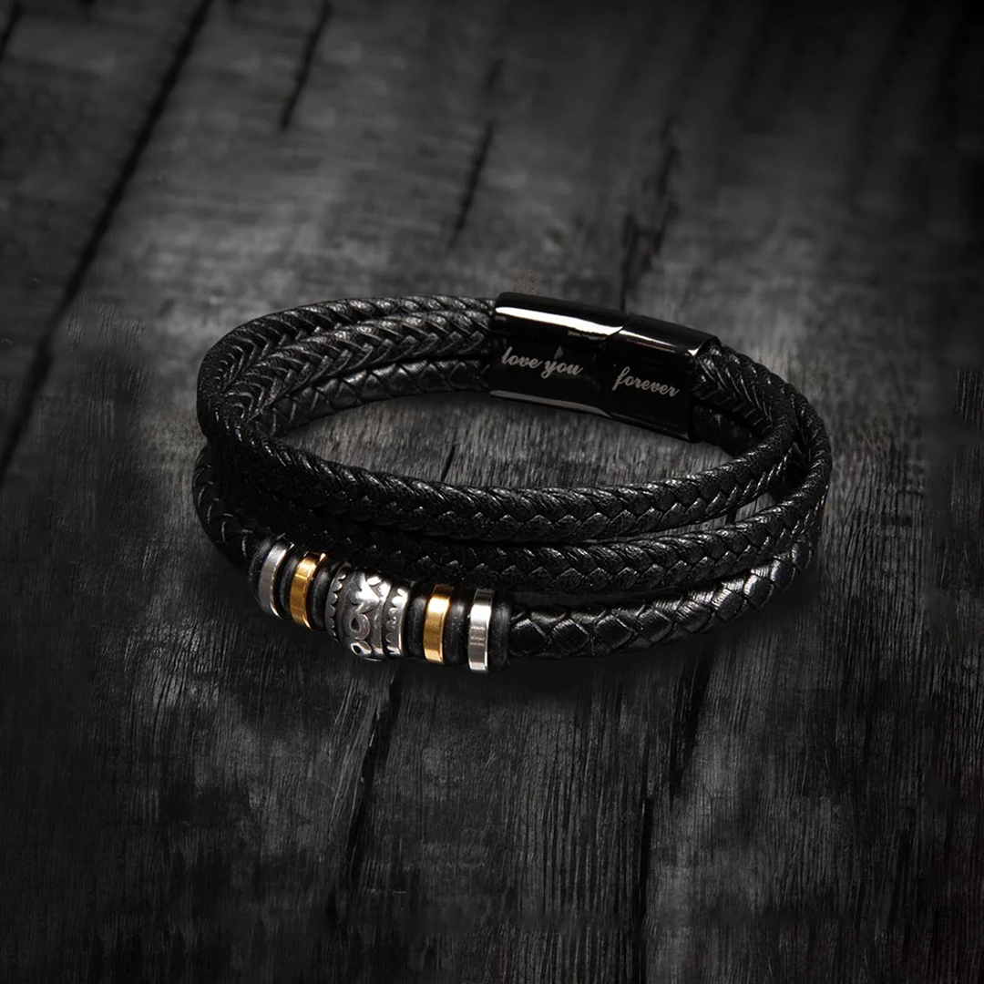 Dog Memorial Gift for Grieving Dog Dad: A leather bracelet to comfort and honor his beloved dog in heaven.