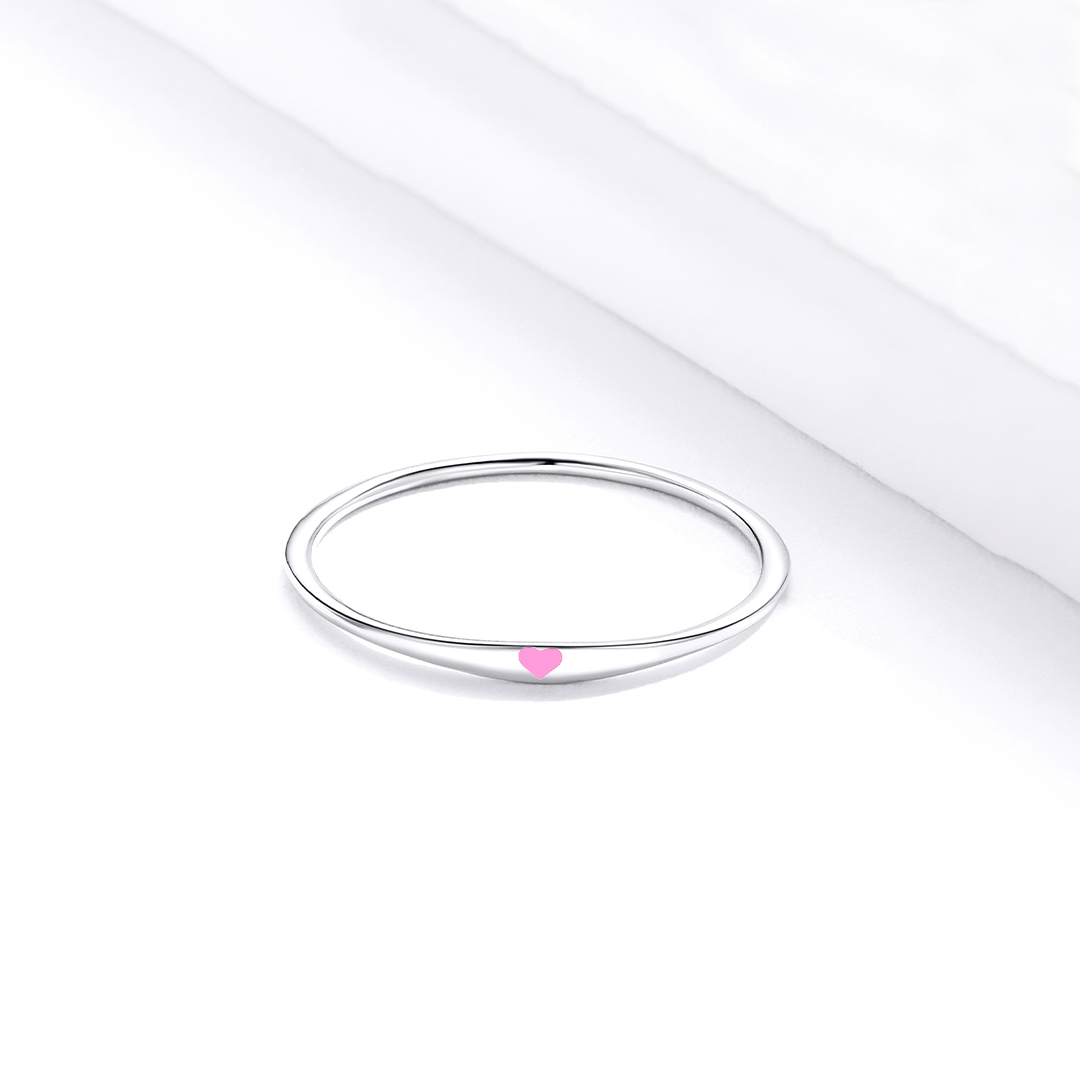 Breast Cancer Awareness I wear pink for myself heart thin ring