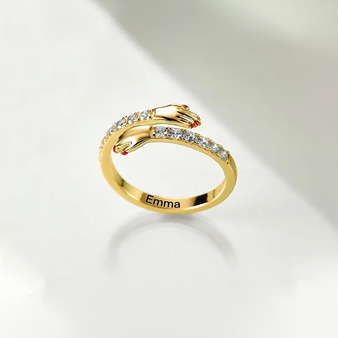 I’m A Mother To A Son With Wings Custom Name Hug Ring