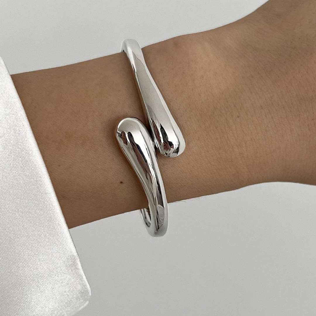 Missing You Always-Adjustable Twist Cuff Bangle Bracelets 