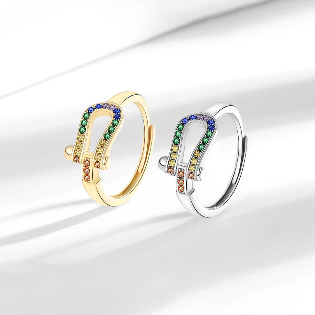 Autism Awareness-Horseshoe buckle adjustable ring