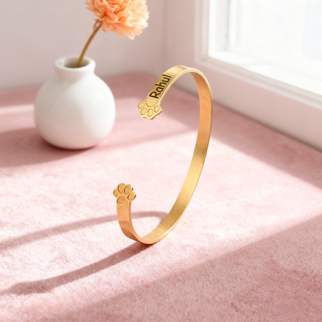 To My Furbaby in Heaven Paw print name custom bracelet