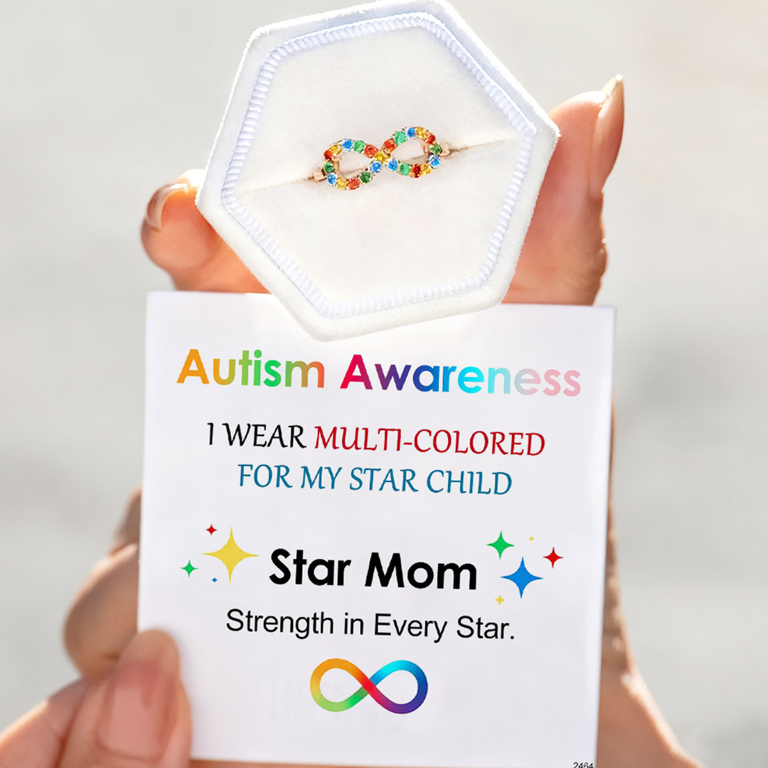 Autism Awareness-Colored diamond rings
