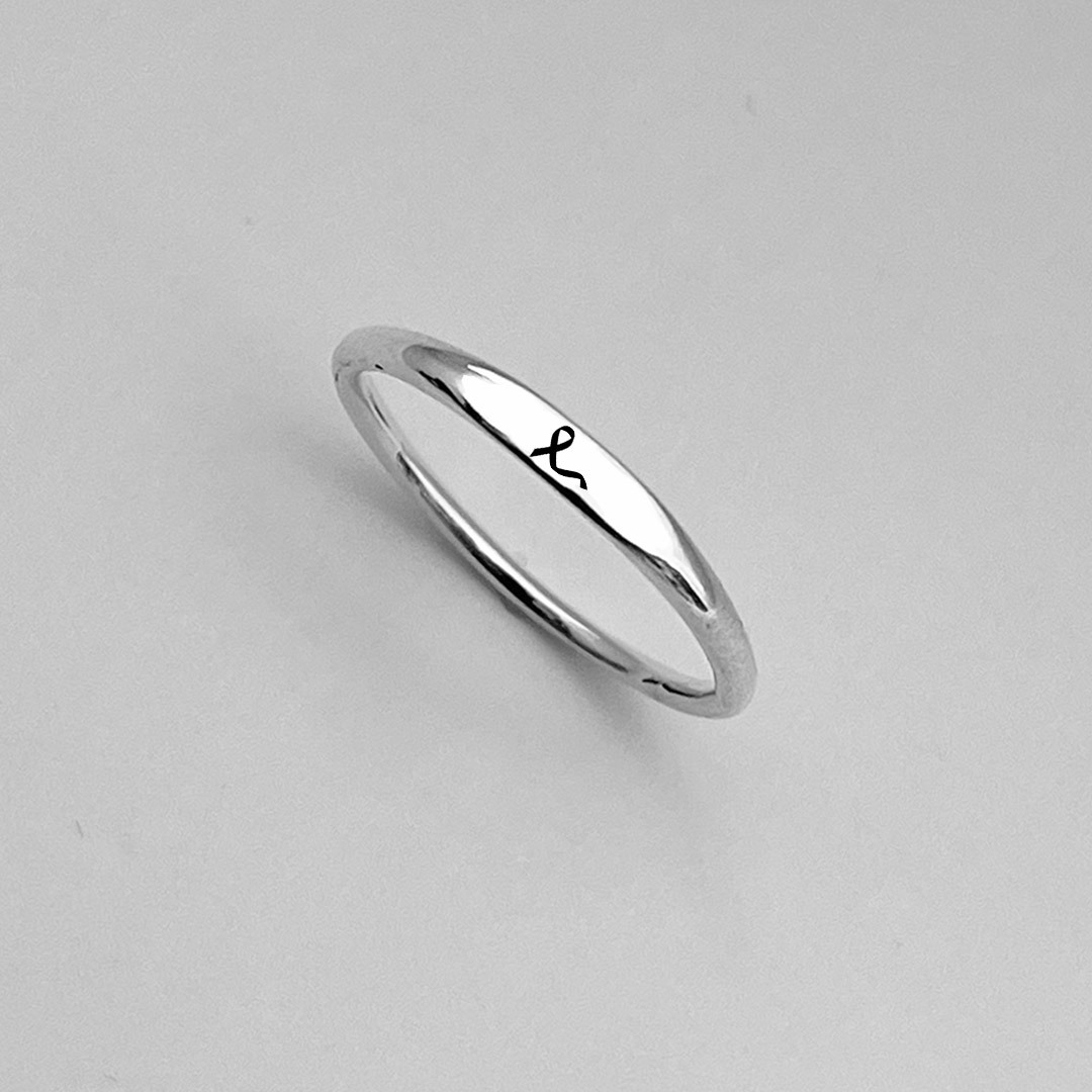 Breast Cancer Awareness-Support the fighters Thin ribbon ring