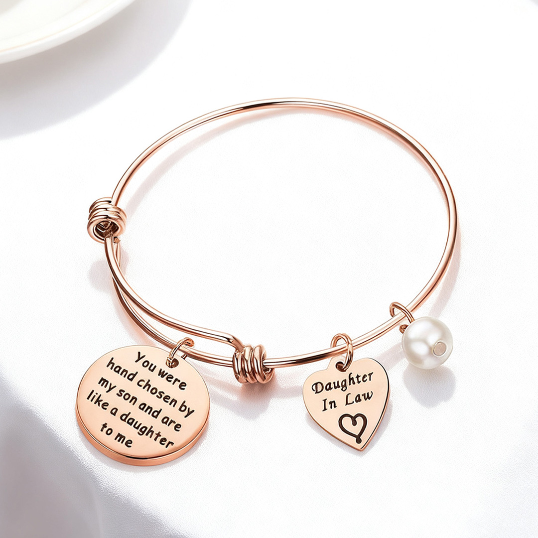 To my daughter-in-heart - Marriage Made You Family Love Made You My Daughter Bangle Bracelet
