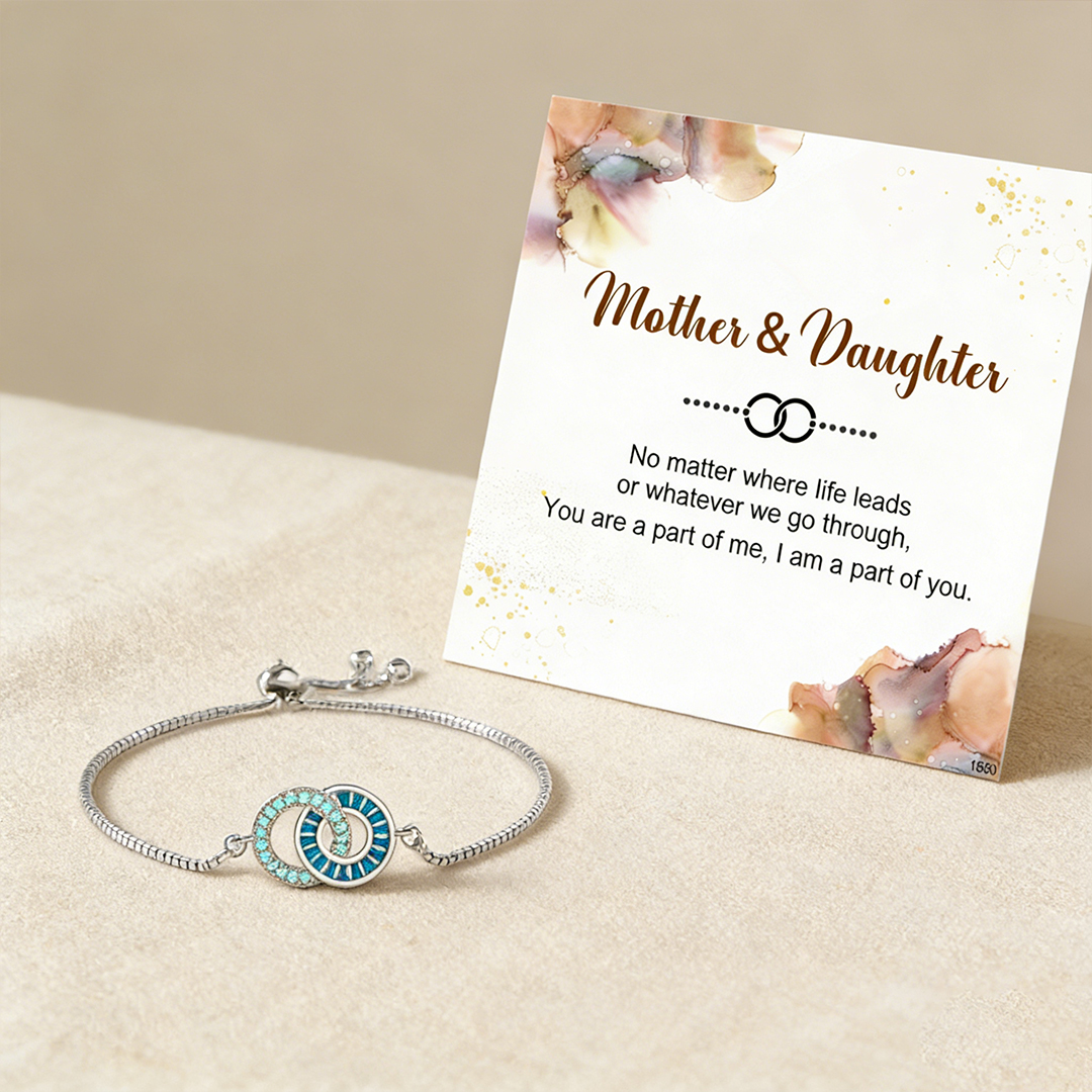 Mother & Daughter Customized Birthstones Circle Bracelet