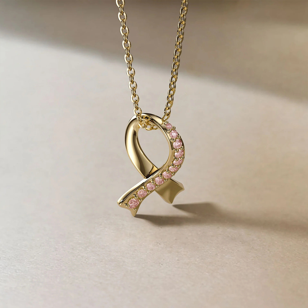 Breast Cancer Awareness-Pink Ribbon Necklace