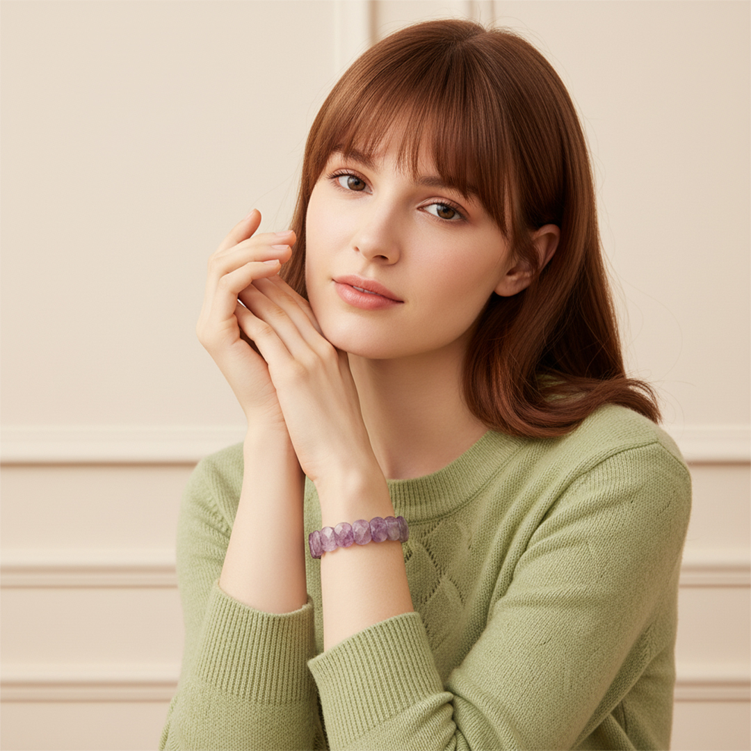 Inner Calm-Amethyst Cube Bracelet