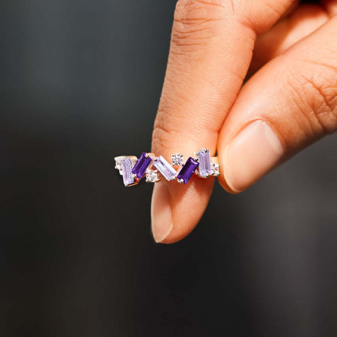 Alzheimer Dementia Awareness Gift Purple broken Ring