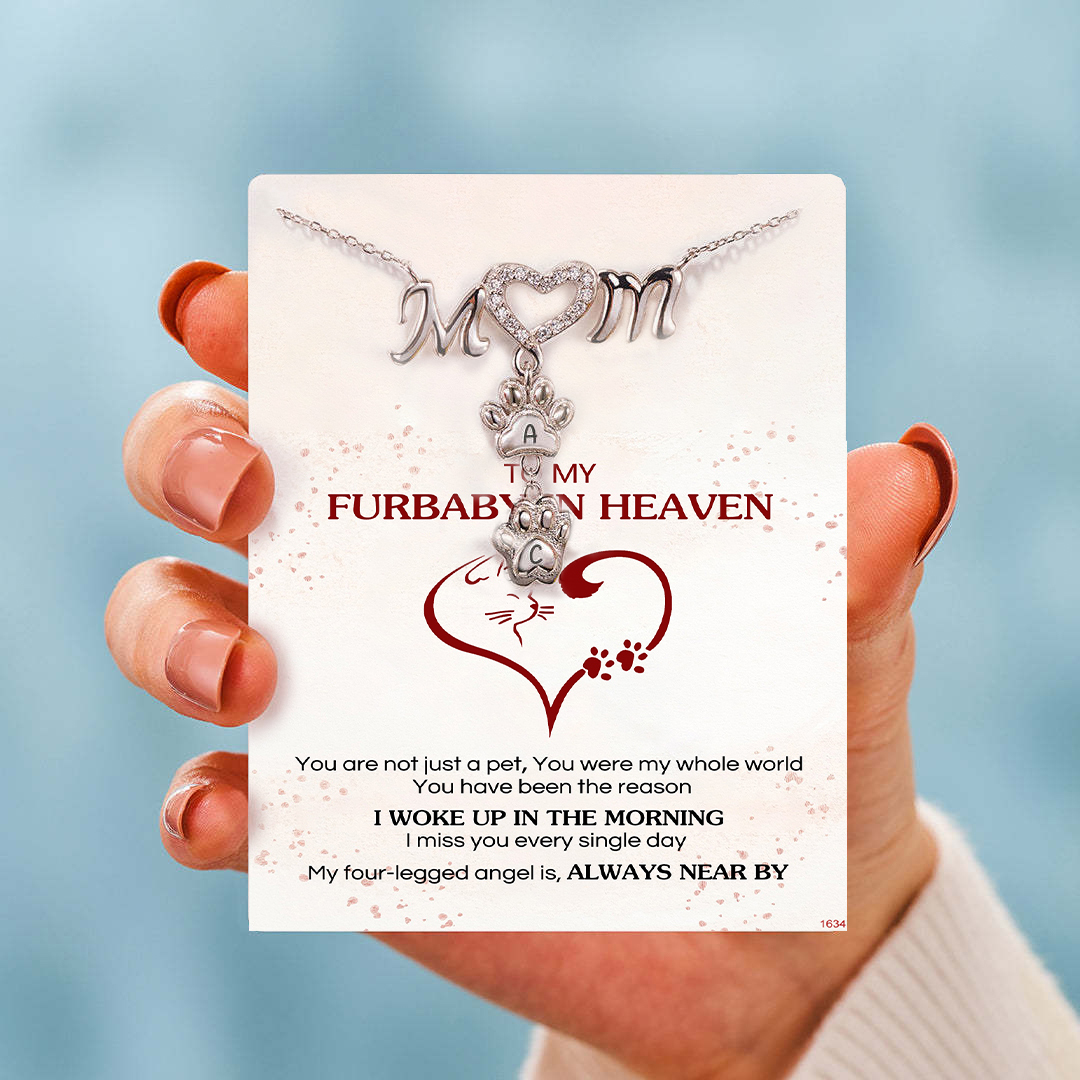 My Angel Is Always Near By Personalized 1-10 Paw Furry Mom Necklace