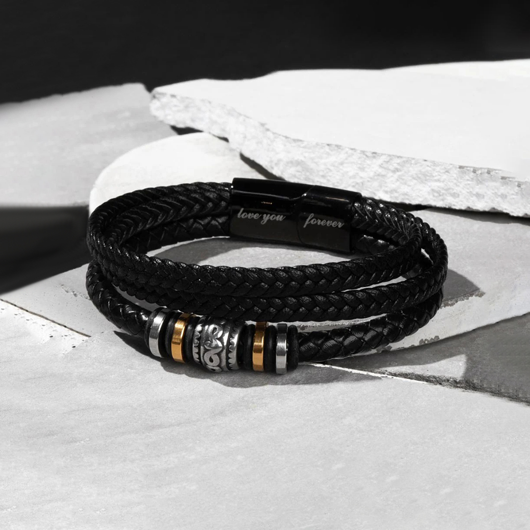 Dog Memorial Gift for Grieving Dog Dad: A leather bracelet to comfort and honor his beloved dog in heaven.