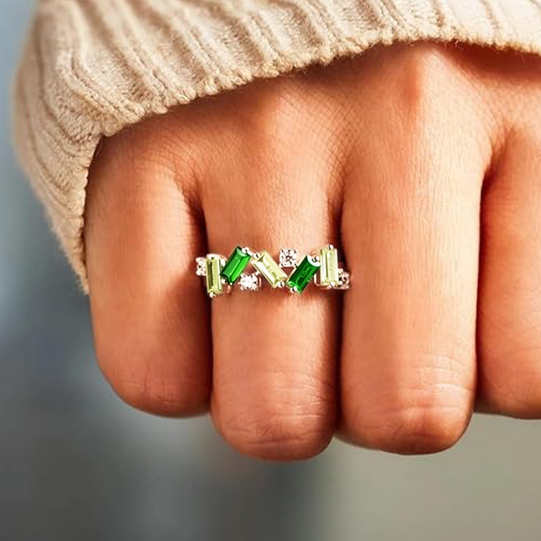 All the broken pieces make you beautiful - irregular green self-love ring for women
