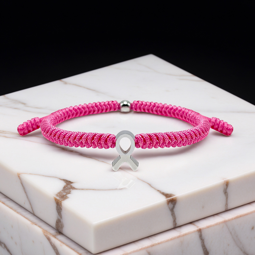 Breast Cancer Awareness Pink Ribbon Bangle Bracelets