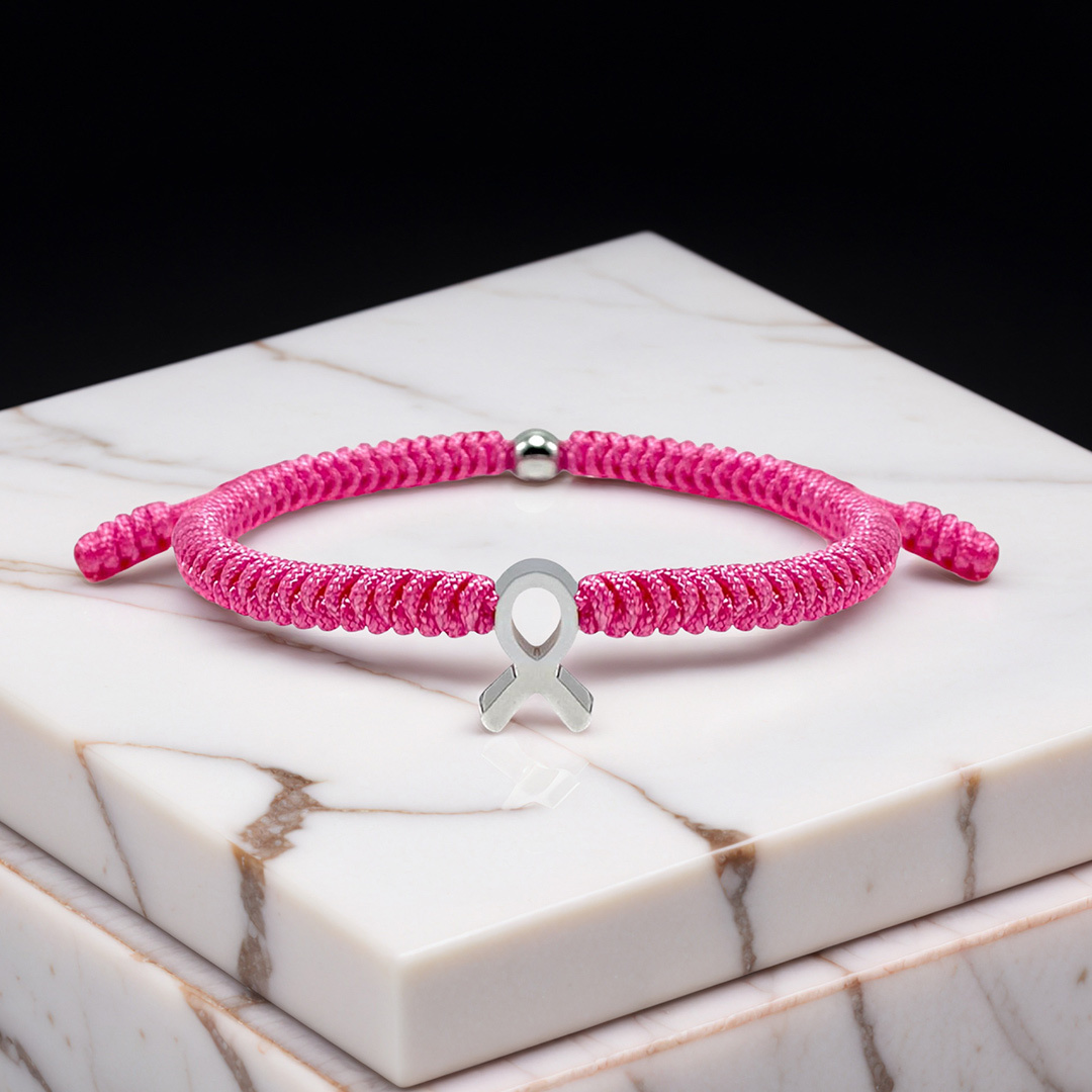 Breast Cancer Awareness Pink Ribbon Bangle Bracelets