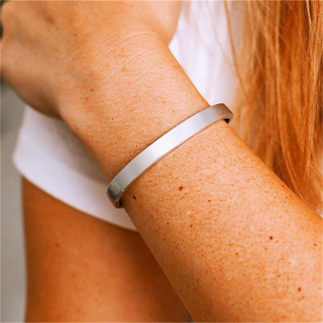 Breast Cancer Awareness-I Am Enough Pink ribbon thin Bracelet