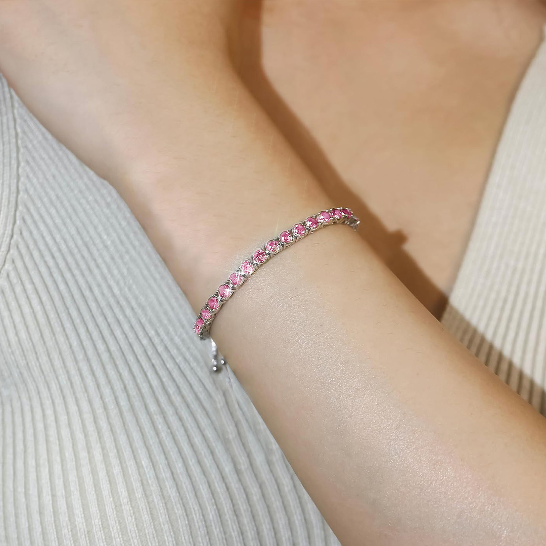 Breast Cancer Awareness Pink diamond bracelet