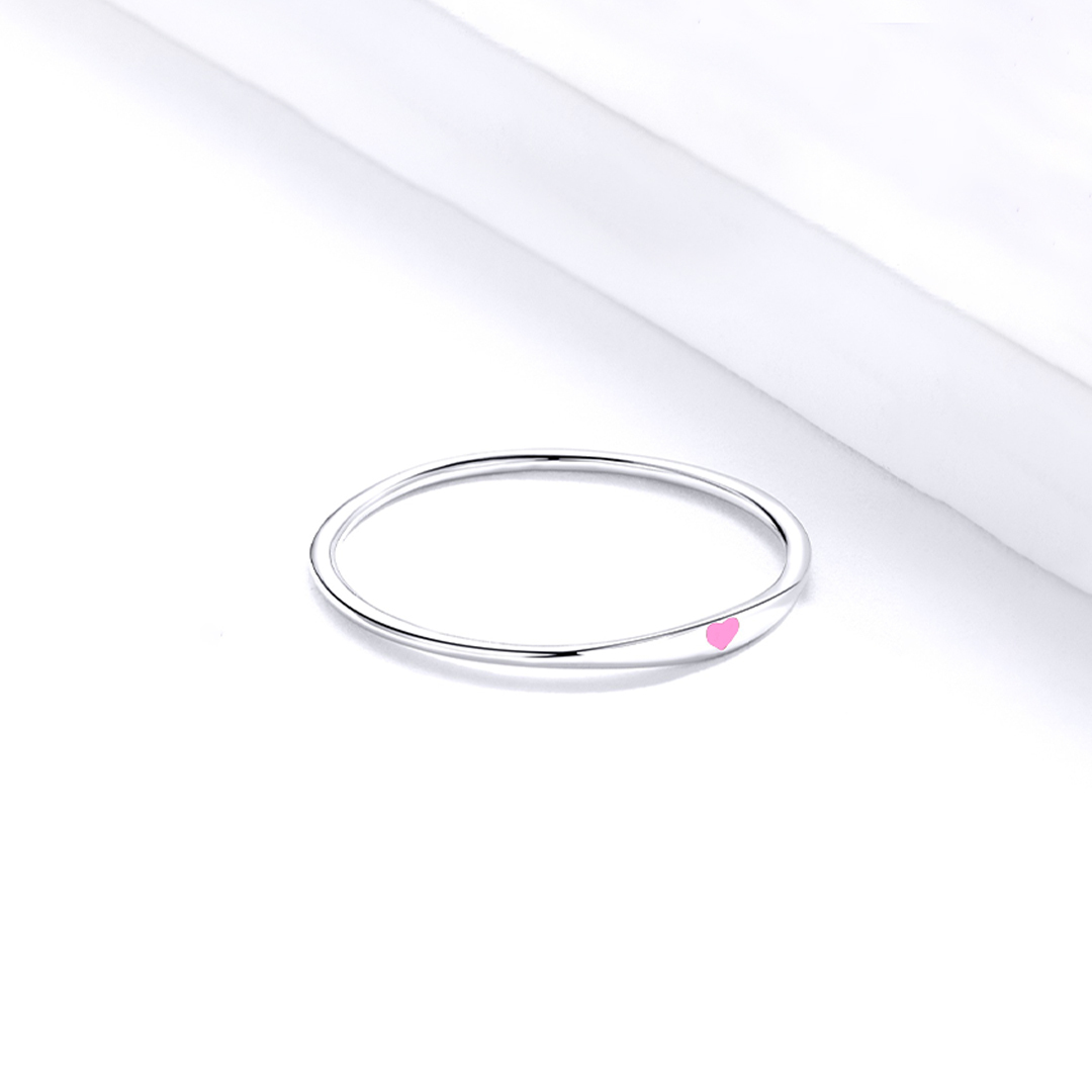 Breast Cancer Awareness I wear pink for myself heart thin ring