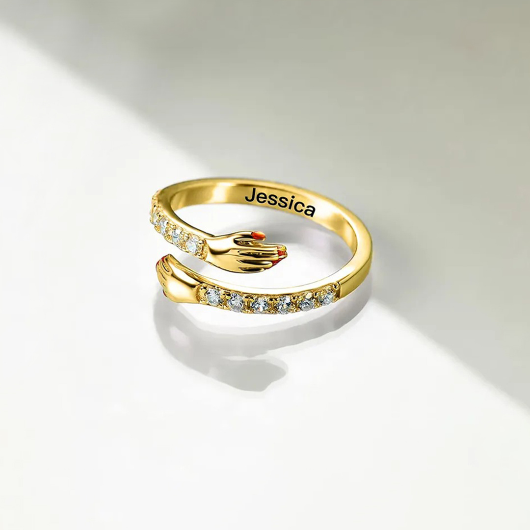 I’m A Mother To A Son With Wings Custom Name Hug Ring
