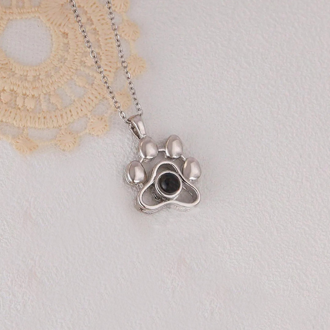 Personalized Paw Photo Projection Necklace