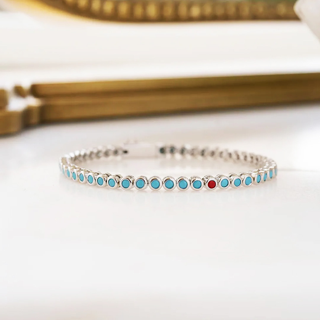 DIABETES AWARENESS Turquoise Tennis Bracelet