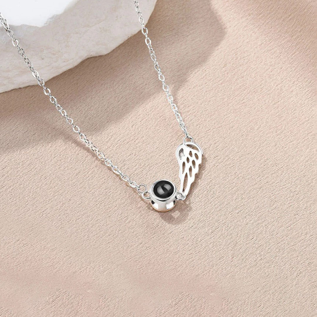 For Memorial - Wings projection photo custom necklace