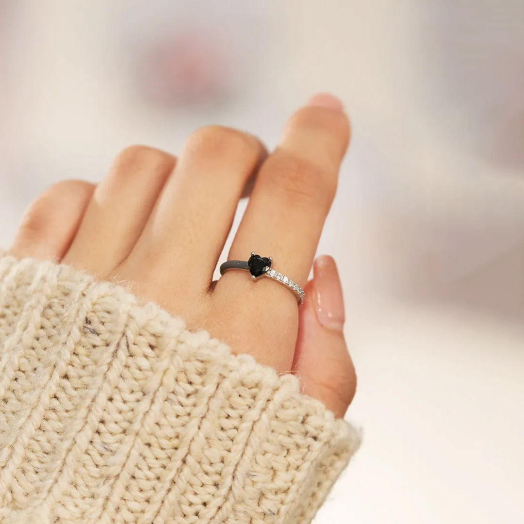 For Friends - Best bitches in heart & soul Half Diamond Ring