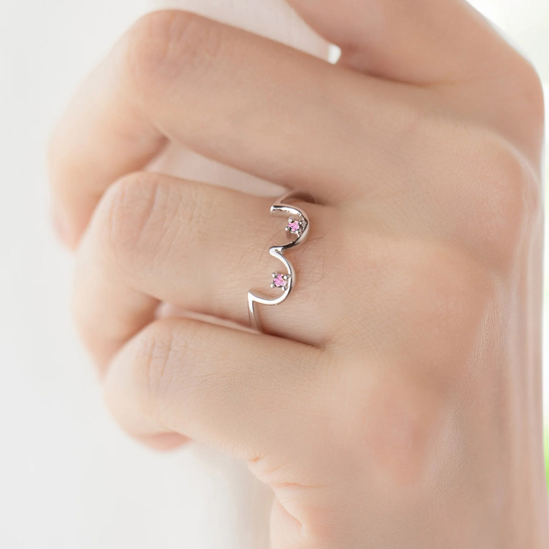 Breast Cancer Awareness-Pink Diamond Boobs Ring