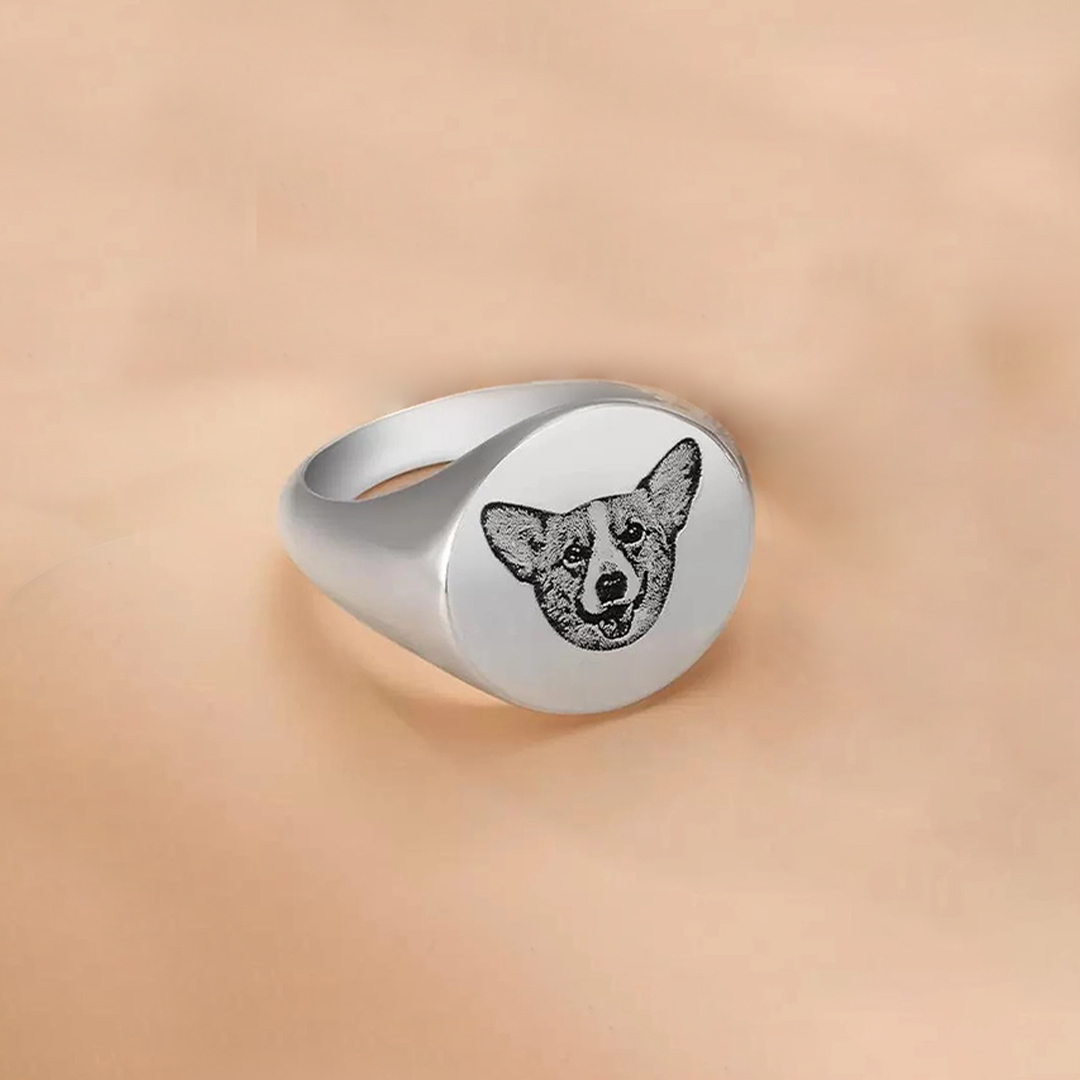 To My Furbaby in Heaven-Personalised Engraved Pet Portrait Ring
