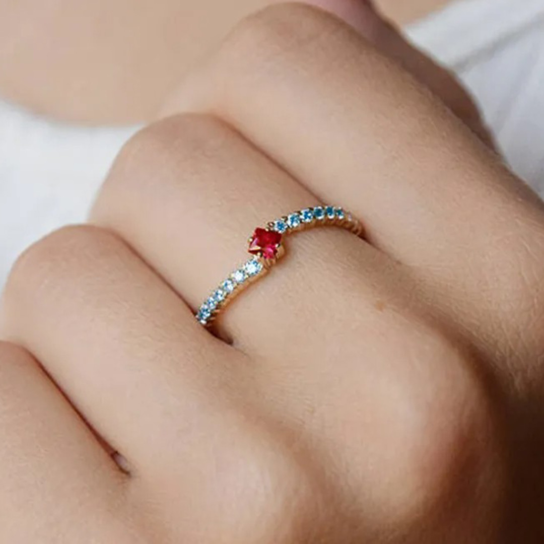 DIABETES AWARENESS-Burning Blue Strength Ring