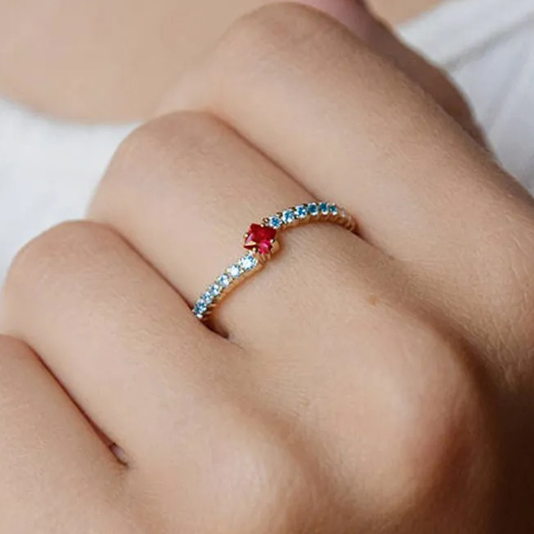 DIABETES AWARENESS-Burning Blue Strength Ring