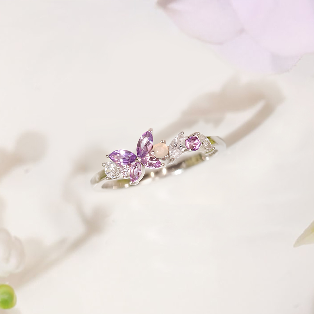 Alzheimer dementia awareness-Purple Butterfly Ring