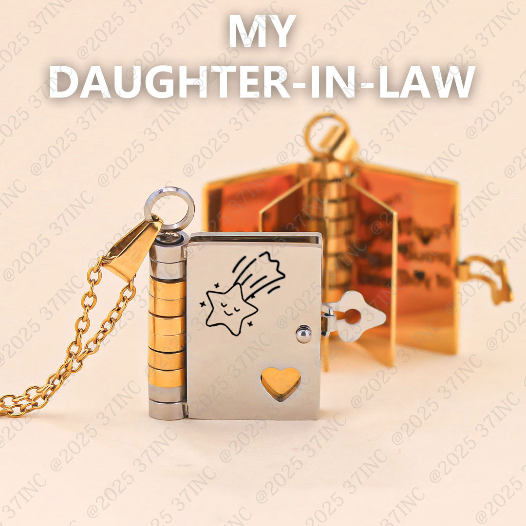 For Daughter-in-law - I Love You With All My Heart Book Necklace