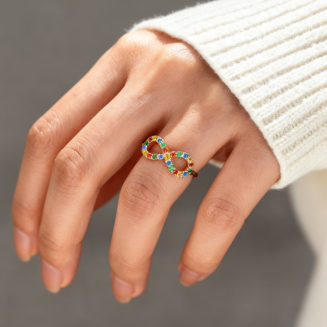 Autism Awareness-Colored diamond rings