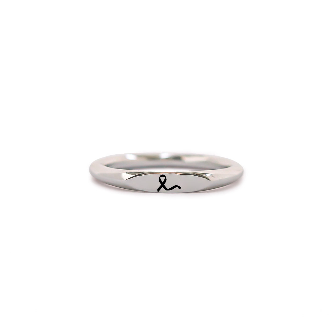 Breast Cancer Awareness-Support the fighters Thin ribbon ring