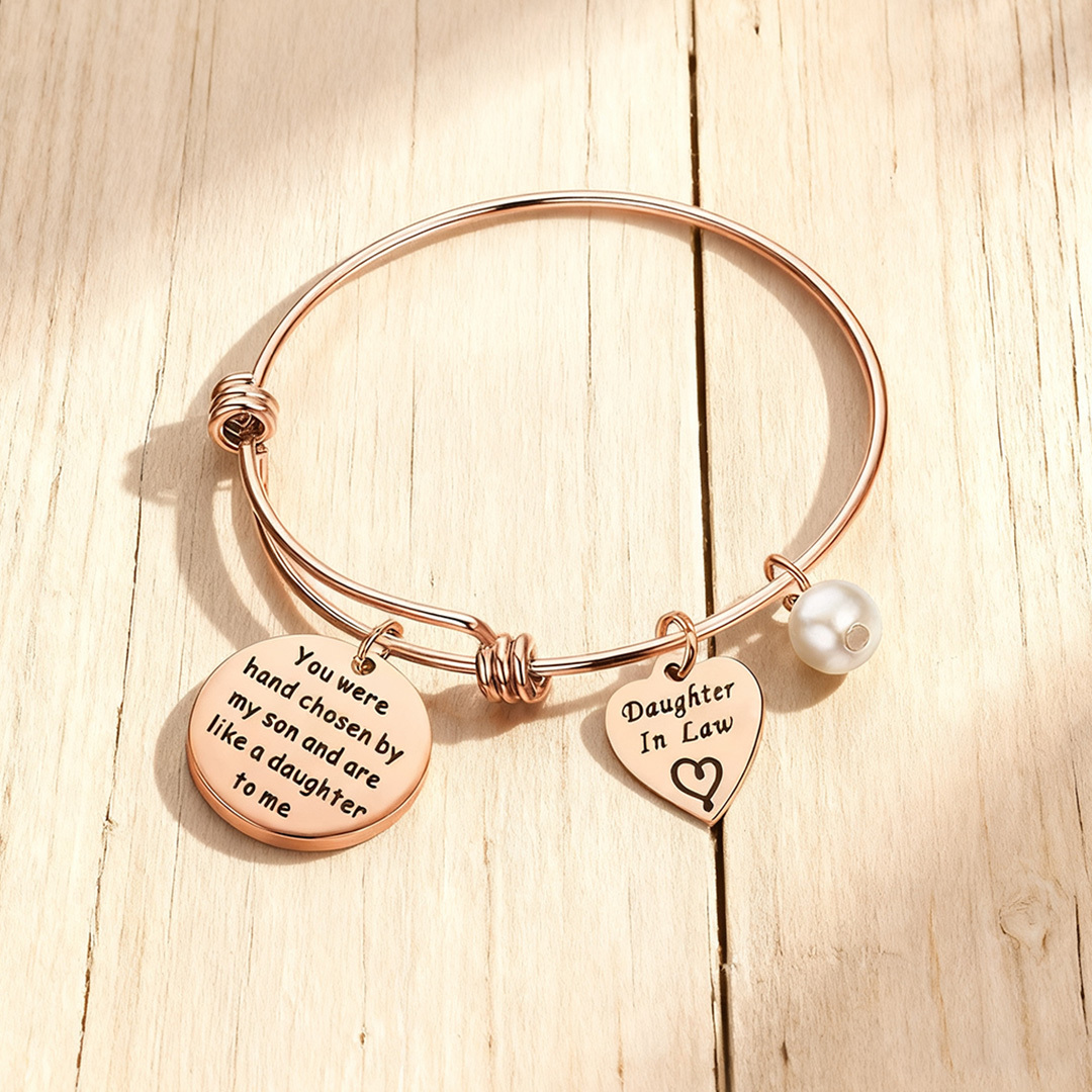 To my daughter-in-heart - Marriage Made You Family Love Made You My Daughter Bangle Bracelet
