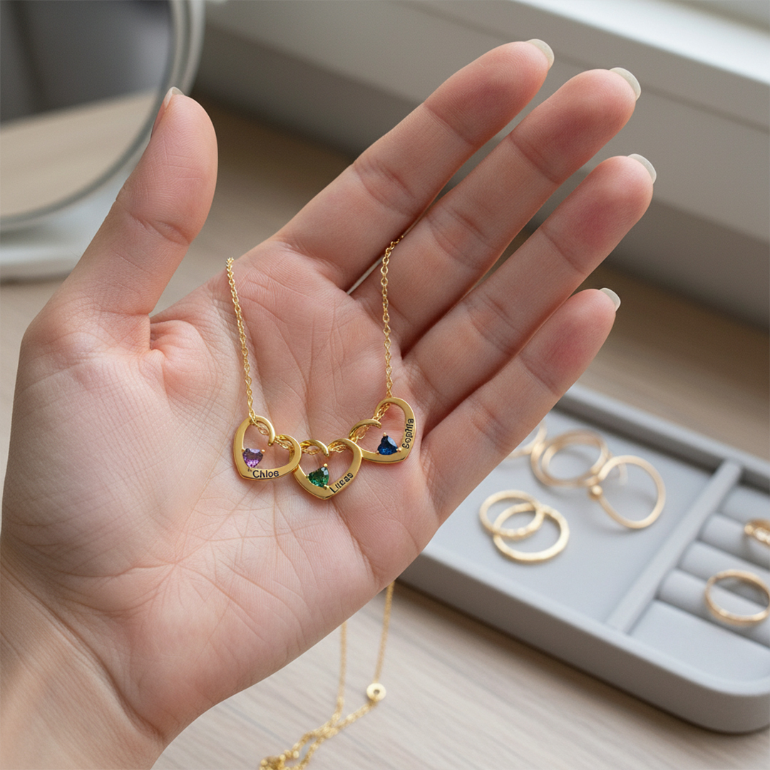 For Mother - Families Keepsakes Name Birthstone Custom Necklace