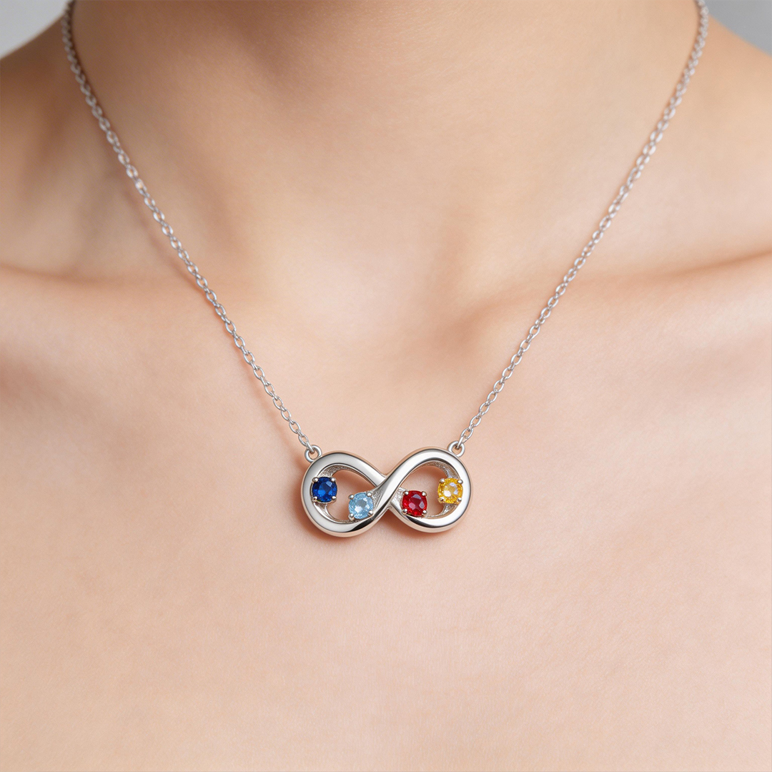 Autism Awareness Four Color Infinity Necklace