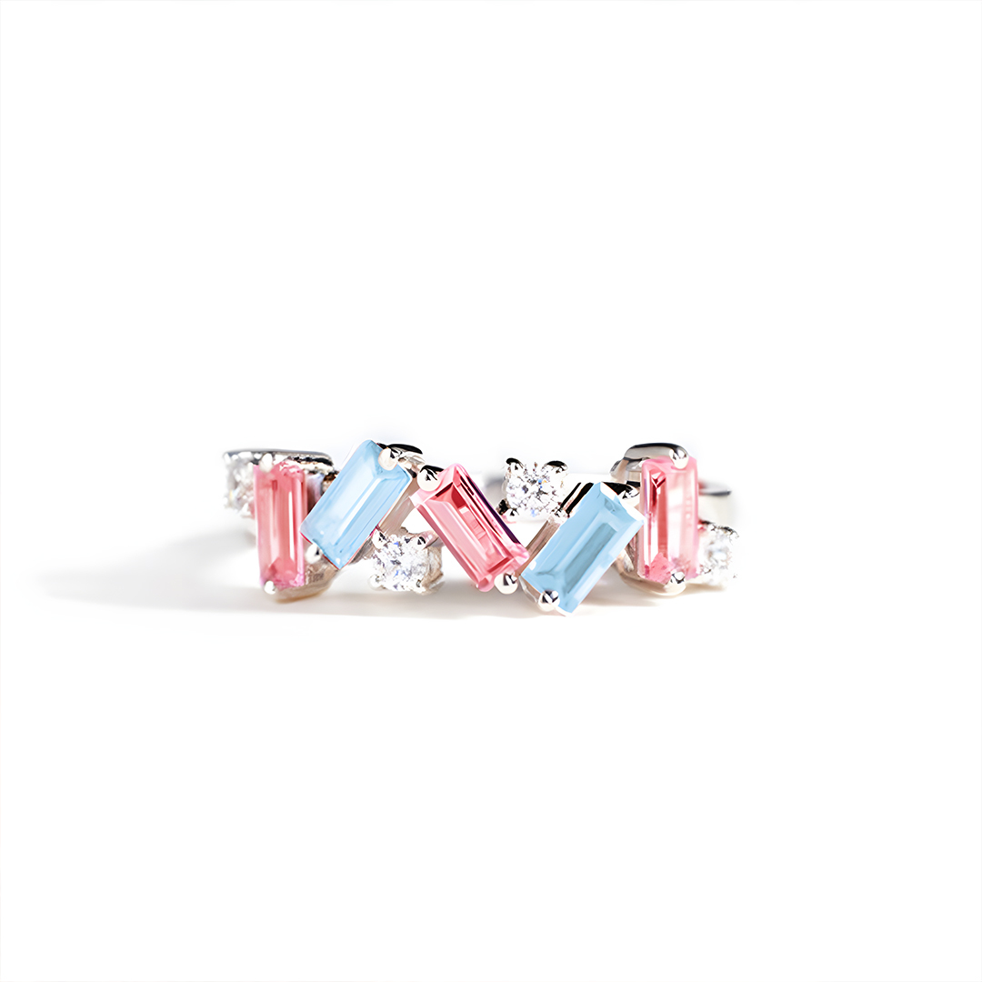 Fuck Diabetes Nobody Fights Alone Red And Blue Diamond Ring