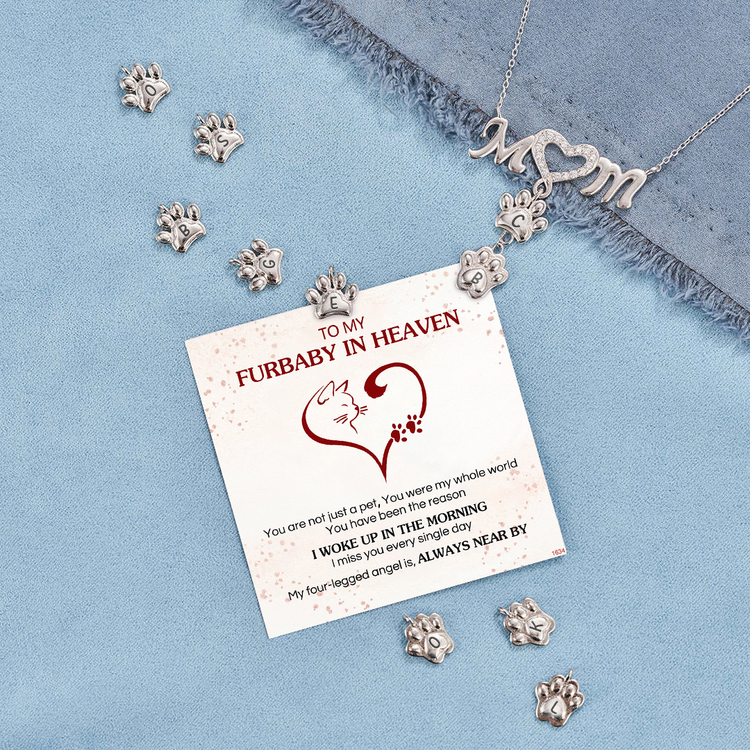My Angel Is Always Near By Personalized 1-10 Paw Furry Mom Necklace