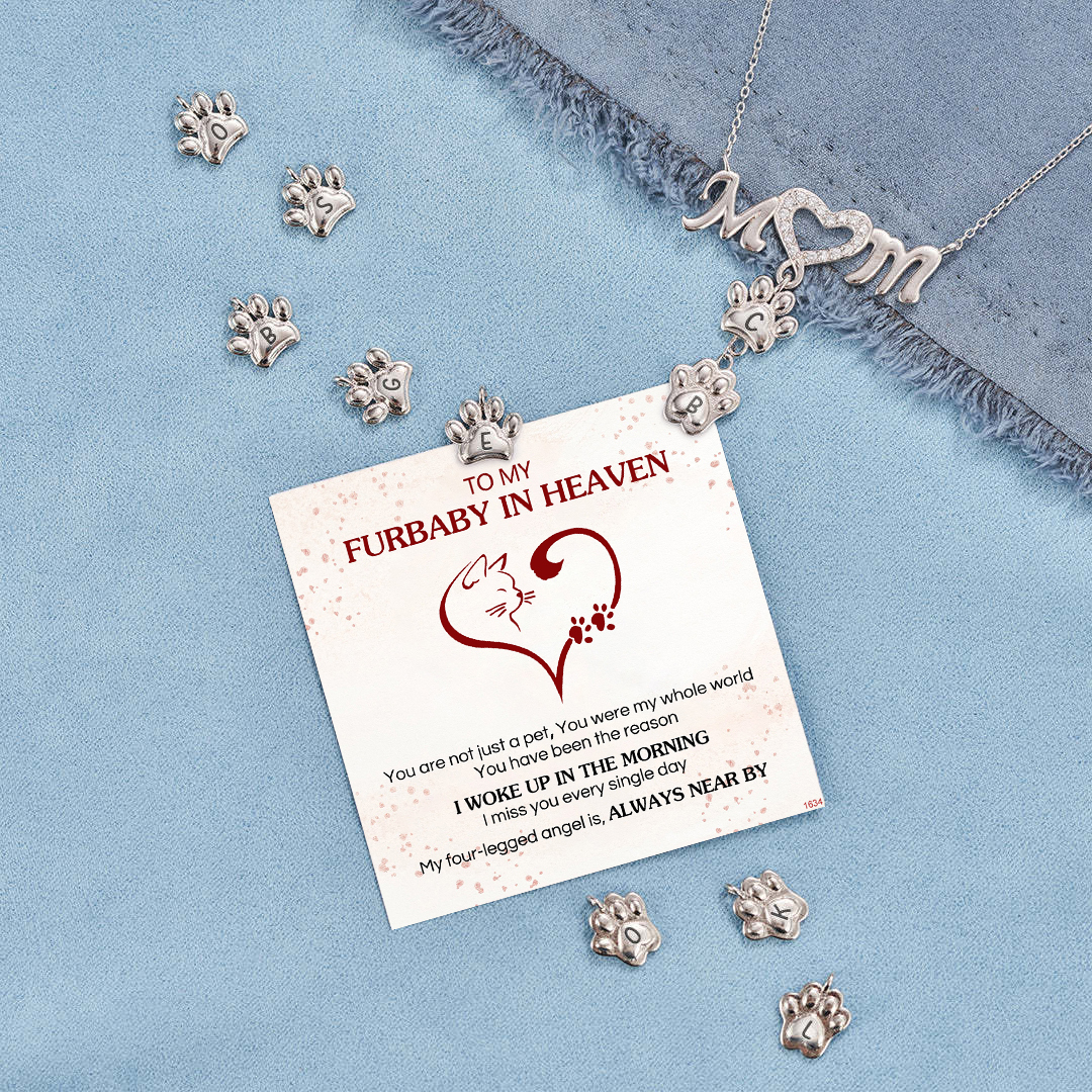 My Angel Is Always Near By Personalized 1-10 Paw Furry Mom Necklace