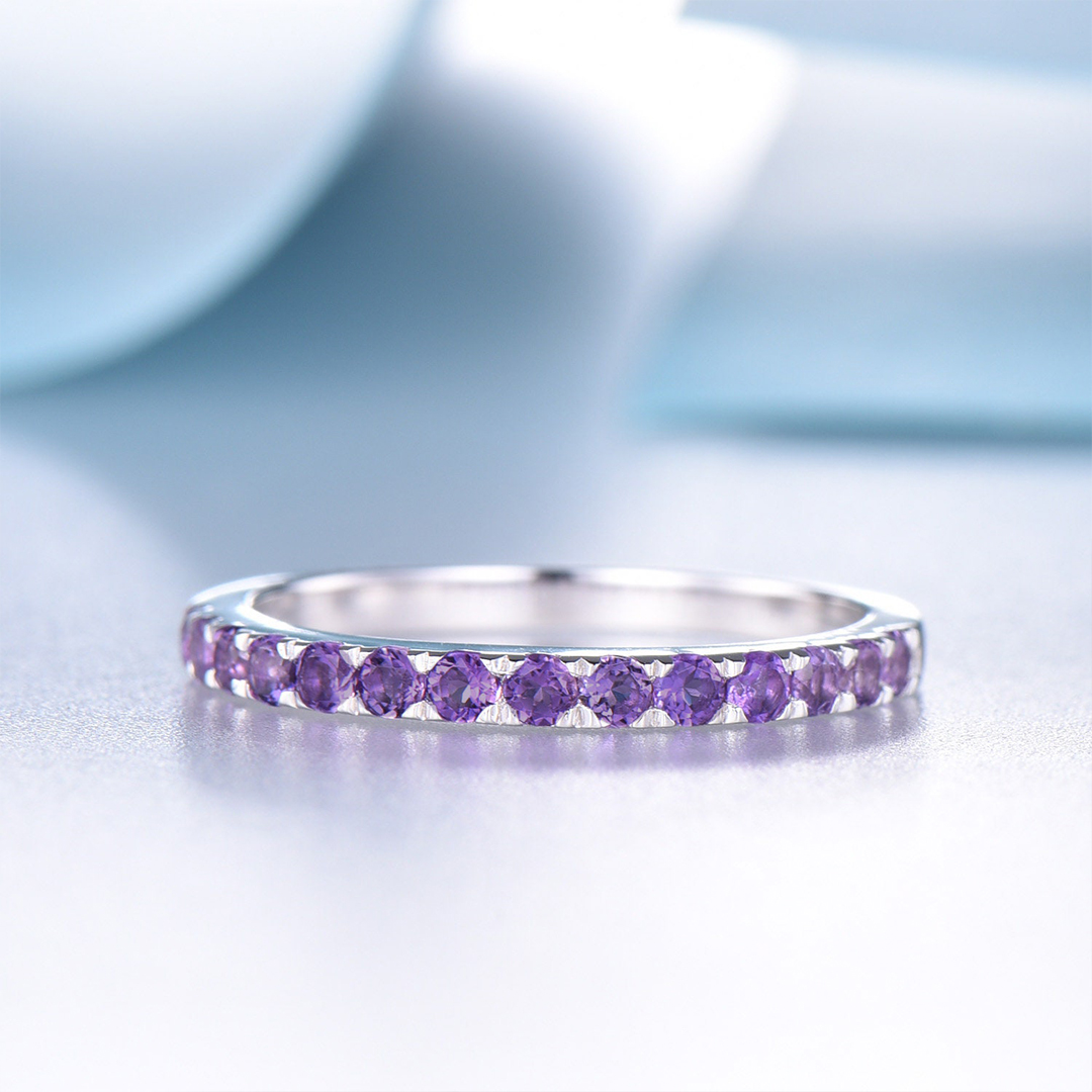 Lupus Awareness Gift Purple Half Eternity Ring