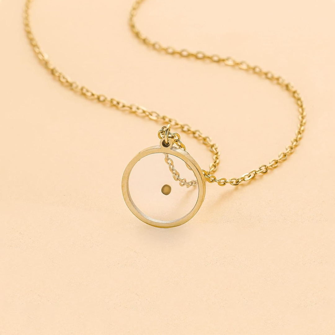 Miscarriage gift, round pendant necklace for mother, comfort memorial loss female sympathy inspirational jewelry