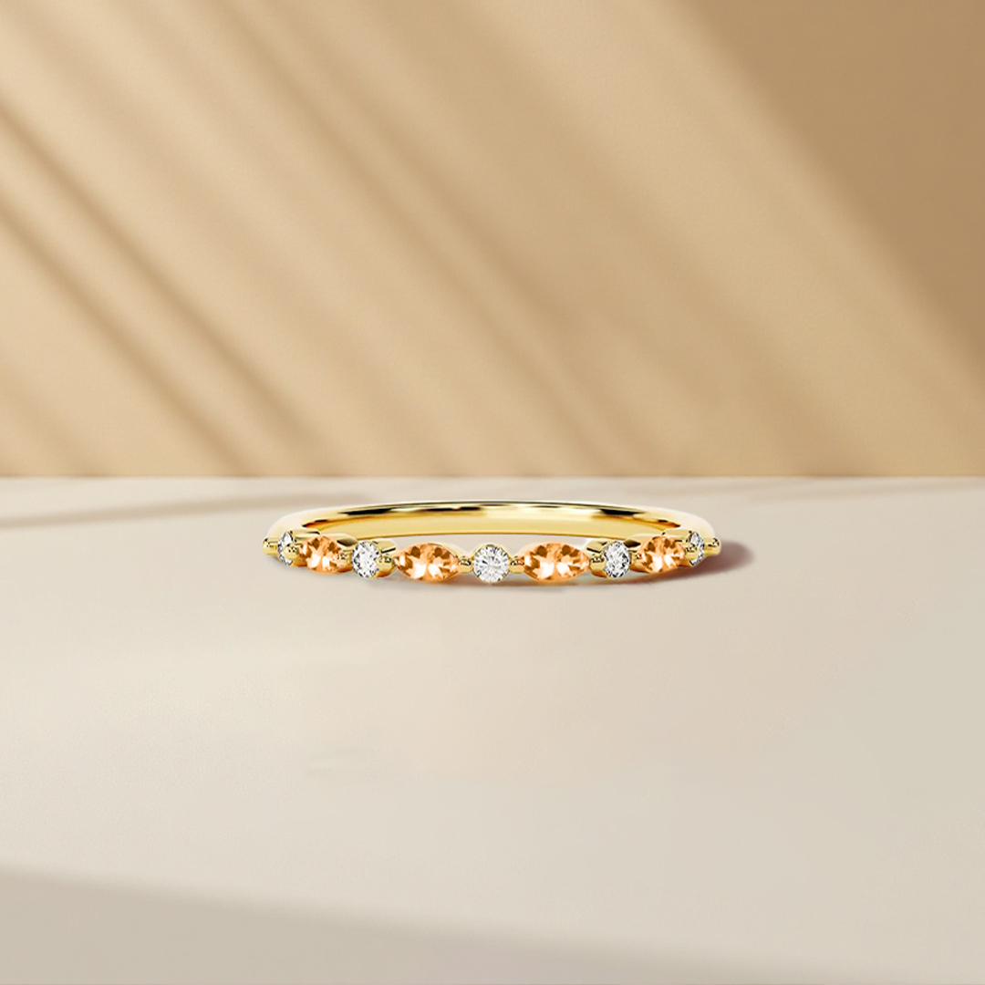 I Am Enough Orange Marquise Ring