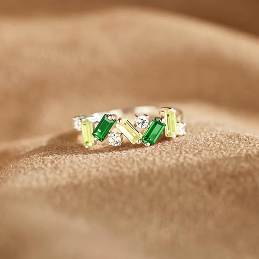 All the broken pieces make you beautiful - irregular green self-love ring for women