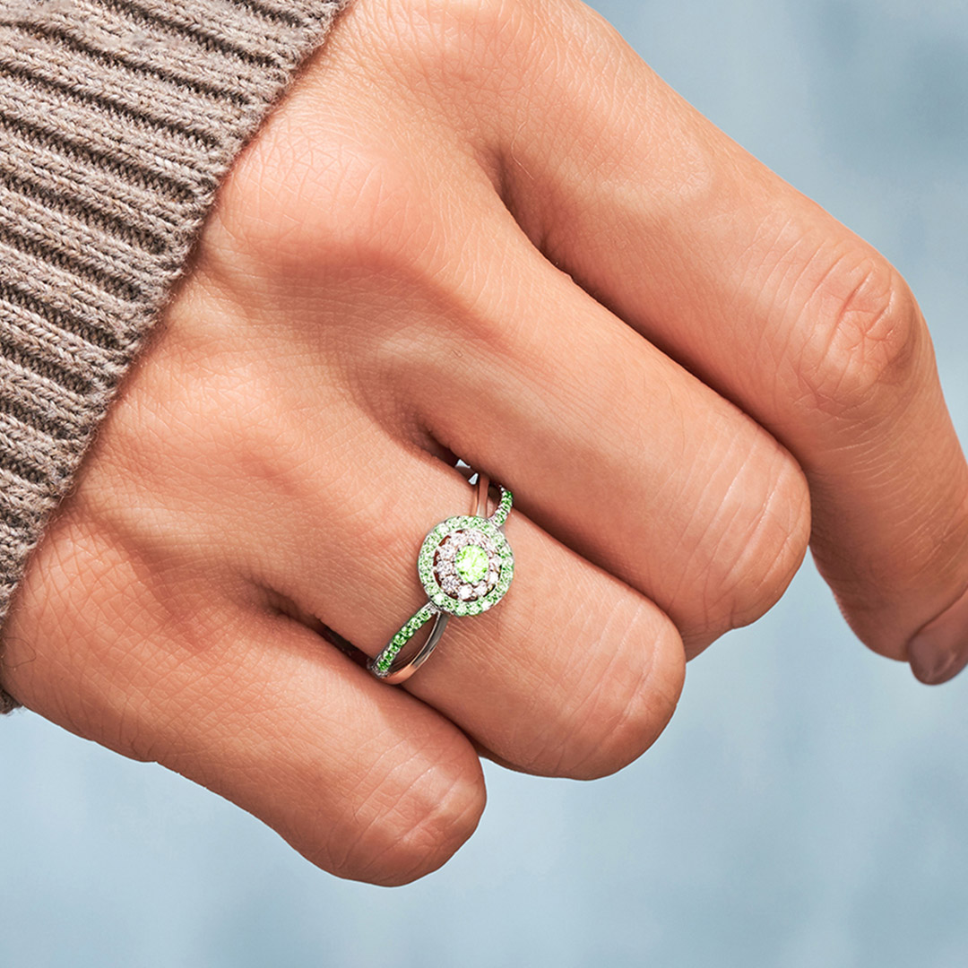 I will be with you forever-Green Circle Ring